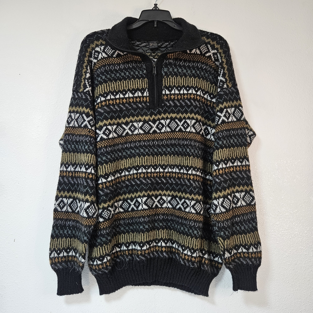 Kesser Women's Alpaca Wool 1/4 Zip Sweater Size M/L Grandpa Sweater